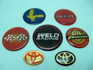 Aluminum convex + Epoxy  Name-plate for  Car