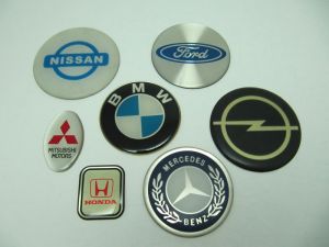 Aluminum  Printing + Epoxy  Name-Plate  for  Car
